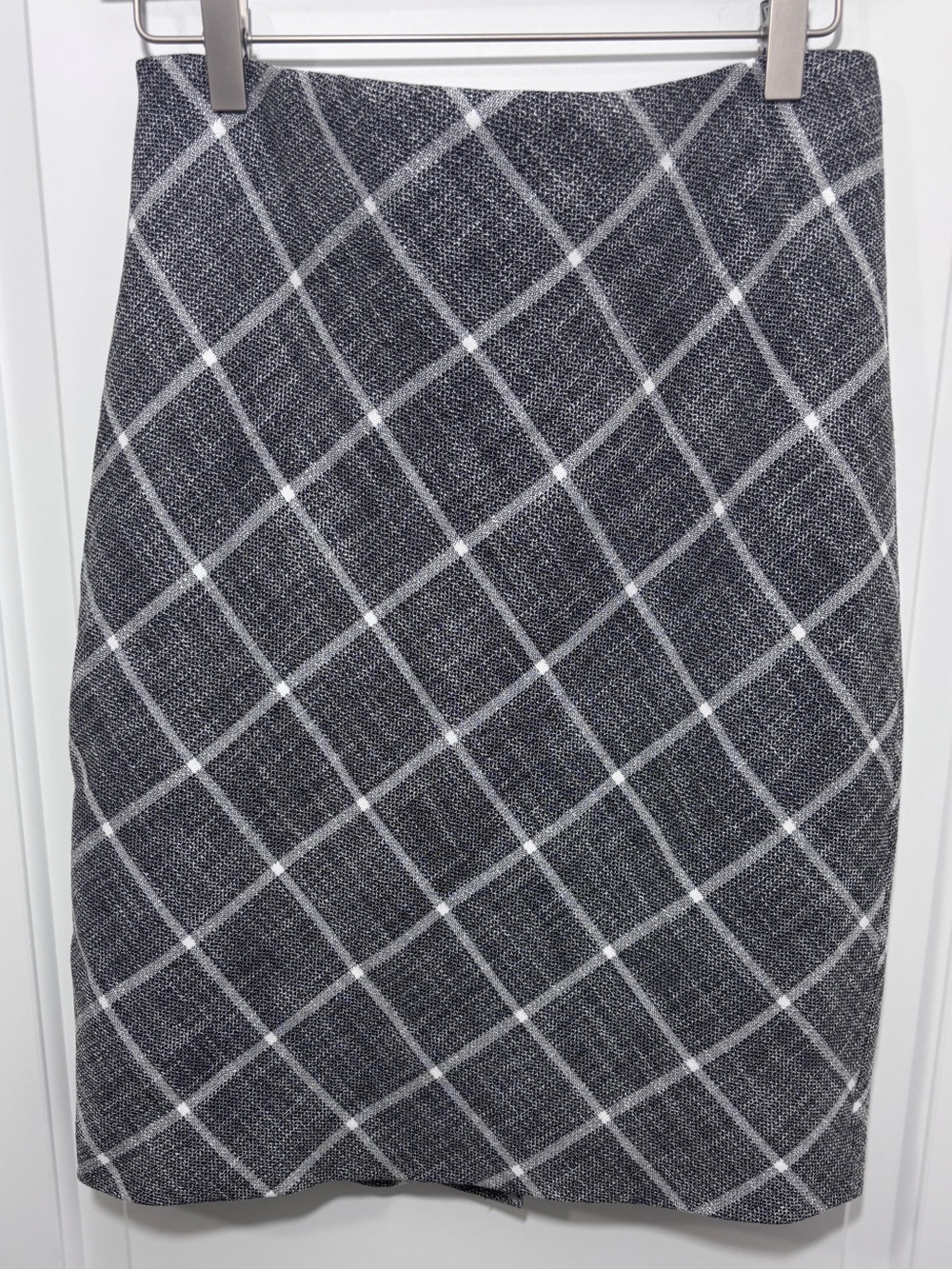 White House Black Market Gray Windowpane Pencil Skirt Career Office - Size 6